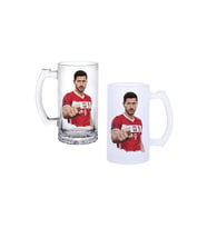 Ghostbastır Design Robert Lewandowski Kulplu Bira Bardağı Buzlu veya Şeffaf Seçenekli 0188