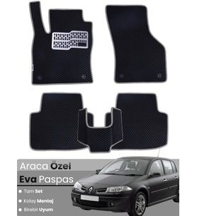 RENAULT MEGANE 2 HATCHBACK (2002-2008) Uyumlu EVA Paspas Tam Set–Oto Paspas,Araca Özel