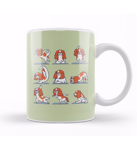 Cavalier King Charles Spaniel Yoga Kupa Bardak Porselen