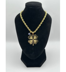 Arnes Jewelry Çelik Nazar Boncuklu Yoncalı Kolye