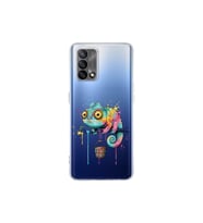 Oppo A74 ile Uyumlu Splash Bukalemun Tasarımlı Şeffaf Silikon Kılıf