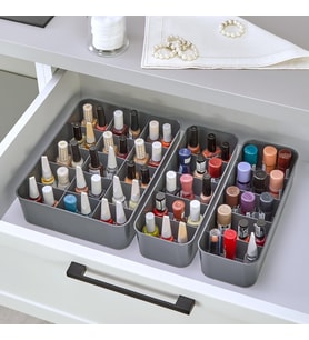 3'lü Düzenleyici Antrasit, mutfak, banyo, ofis, yatak odası, makyaj masası organizer set
