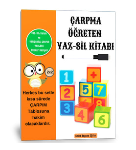 Çarpma Öğreten YAZ-SİL Kitabı (Çarpım Tablosu)