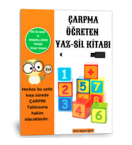 Çarpma Öğreten YAZ-SİL Kitabı (Çarpım Tablosu)