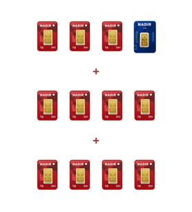 Nadir Gold 24 Ayar 13,5 Gram Külçe Altın (1 Adet 2,5 Gram Külçe Altın + 11 Adet 1 Gram Külçe Altın )