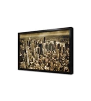 New York Gece Çerçeveli Mdf Tablo