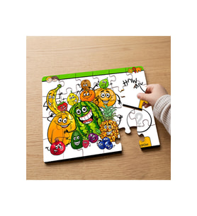 Gülen Meyveler Tasarımlı 24 Parça Ahşap Çocuk Puzzle MPK0331