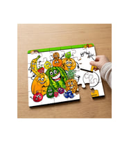 Gülen Meyveler Tasarımlı 24 Parça Ahşap Çocuk Puzzle MPK0331