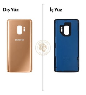 Samsung Galaxy S9 Gold Renk Arka Kapak Arka Cam Batarya Kapağı Pil Kapağı Lazer Kesim Back Cover Galaxy S9 Uyumlu