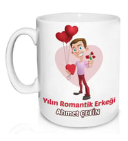 Kişiye Özel Yılın En Romantik Erkeği Kupa Bardak