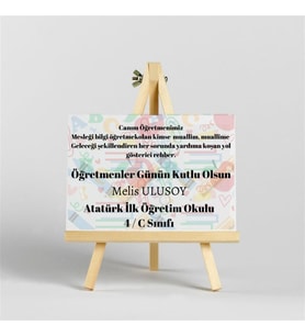 Öğretmenlere Özel Tasarımlı İroka Ayaklı Masa Üstü İsimlik