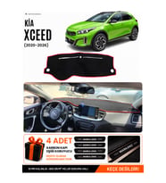 KİA X-CEED (2020-2025) Uyumlu Torpido Örtüsü Torpido Kılıfı - Siyah Kırmızı