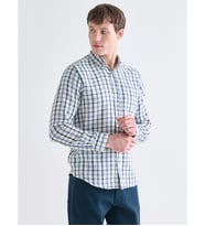 LCWAIKIKI Classic Mavi Regular Fit Uzun Kollu Ekose Armürlü Erkek Gömlek