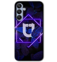 Galaxy A55 Kılıf HD Desen Baskılı Kılıf - Dark Neon Yaprak Ü Harfi