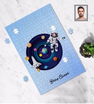 Kişiye Özel Uzay Karikatürlü A3 240 Parça Puzzle Bay-4