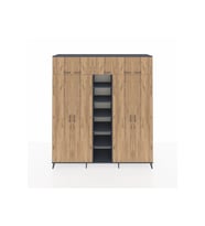Hyperion Dolap 18 Raflı 9 Kapaklı 220x44x243 Antrasit-Çam/Antrasit