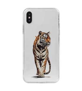 Iphone XSMAX Uyumlu Kaplan Tasarımlı Şeffaf Telefon Kılıfı