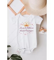Minik Prensesiyim Özel Tasarım Bebek Zıbın Pamuklu Çıtçıtlı Body