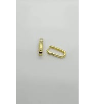 Minimal Kare Taş Detaylı Gold Küpe