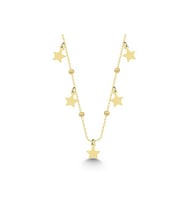 Gümüş Gold Yıldızlı Dorika Kadın Kolye CSR2184988
