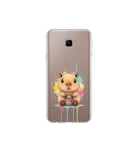 Samsung Galaxy J4 Core ile Uyumlu Splash Kapibara Tasarımlı Şeffaf Silikon Kılıf