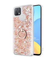 Microsonic Oppo A15 Kılıf Glitter Liquid Holder Gold