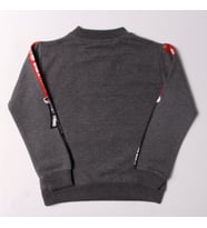 Toontoy Kız Çocuk Sweatshirt Kollari Şeritli Pullu Fashion Nakış (Antrasit Melanj)