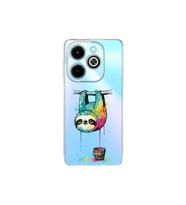 Infinix Hot 40i ile Uyumlu Splash Tembel Hayvan Tasarımlı Şeffaf Silikon Kılıf