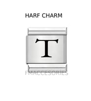 İTALYAN ÇELİK CHARM ÇELİK CHARM T HARFİ İSİM TARİH BAŞ HARF YAZILIR 9 MM FMACCESORİES