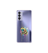 Tecno Camon 18P ile uyumlu Splash arı tasarımlı şeffaf silikon kılıf