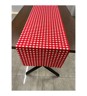 Kırmızı Beyaz Kareli Runner Örtüsü 40 X 140