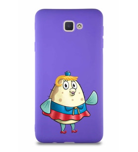 Samsung Galaxy J7 Prime 2 Soft Premier Kapak Bayan Puff Tasarımlı Silikon Kılıf - Mor (Şeffaf)