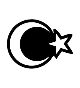 Miyrem Sticker Serisi Ay Yıldız Motosiklet Siperlik Sticker (Siyah)