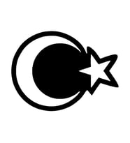 Miyrem Sticker Serisi Ay Yıldız Motosiklet Siperlik Sticker (Siyah)
