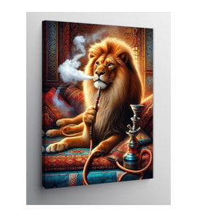 Kanvas Tablo Nargile Içen Aslan 100 X 140 Cnvsdkey-125411-100-140