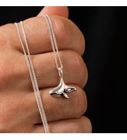 Gümüş Balina Kolye 925 Ayar Gümüş Balina Ve Kuyruğu Figürlü Unisex Kolye