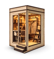 Tailor Shop Book Nook Ahşap Maket Seti – Terzihane Miniatür Kitaplık Dekoru DIY