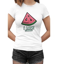 I Love Summer Beyaz Kadın Tshirt