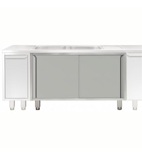 Electrolux Professional Evyeli Üst Tabla Altı İçin Dolap, Kayar Kapılı - 1400 Mm - Modular Line TEL2S14