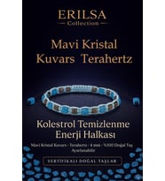 Sertifikalı Kolesterol Temizlenme Enerji Halkası – Mavi Kristal Kuvars ve Terahertz 4 mm (Çok Renkli)