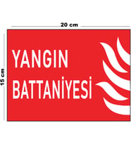 Metal Yangın Battaniyesi 15 cm x 20 cm Uyarı Levhası Yönlendirme Tabelası