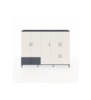 Arges Dolap 12 Raflı 2 Çekmeceli 7 Kapaklı 220x30x163 Antrasit-Aytaşı/Antrasit