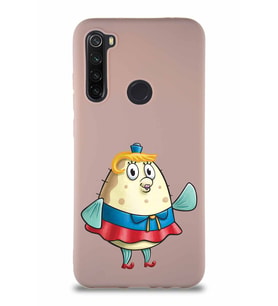 Xiaomi Redmi Note 8 Soft Premier Kapak Bayan Puff Tasarımlı Silikon Kılıf - Pudra (Şeffaf)