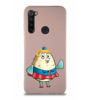 Xiaomi Redmi Note 8 Soft Premier Kapak Bayan Puff Tasarımlı Silikon Kılıf - Pudra (Şeffaf)