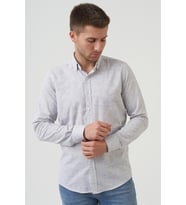 White Stone Gosford Regular Fit G2007 Pamuklu Keten Gömlek Siyah