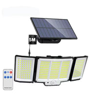 ShopyTech 348 LED Güneş Enerjili Dış Mekan Duvar Lambası IP65 PIR Hareket Sensörü 3 Mod 5m Kablo
