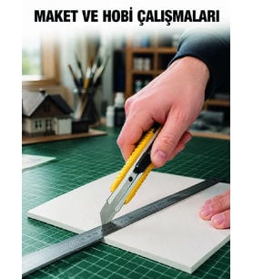 5 Adet Metal Falçata Seti Ergonomik Saplı Çelik Maket Bıçağı Koli Ambalaj PVC Kesici