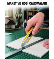 5 Adet Metal Falçata Seti Ergonomik Saplı Çelik Maket Bıçağı Koli Ambalaj PVC Kesici