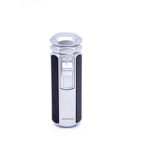 Parmida 4 Torch Pürmüz Gümüş-Siyah Metal Puro Çakmağı