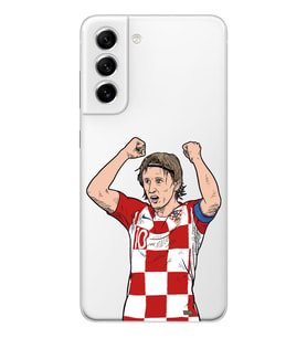 Samsung Galaxy S21 FE Uyumlu Luka Modric Tasarımlı Şeffaf Telefon Kılıfı